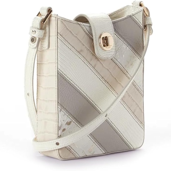 Brahmin Marley Small Leather Crossbody - Ivory Flashback - Picture 2 of 10
